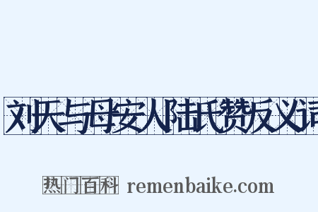 刘天与母安人陆氏赞反义词是什么意思的图片